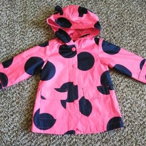 Carters Girls Lady Bug Hooded Rain Coat Jacket